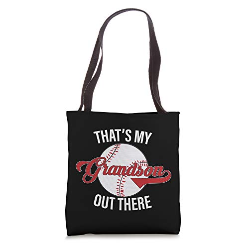 That's My Grandson Out There Baseball For Grandma Grandpa Tote Bag