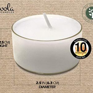 Hyoola Pure Jumbo Tealight Candles - 100% Natural Candles Non Toxic - 10 Hour XL Vegan Tea Lights Candles in Clear Cup - 8 Pack