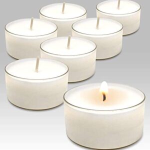 Hyoola Pure Jumbo Tealight Candles - 100% Natural Candles Non Toxic - 10 Hour XL Vegan Tea Lights Candles in Clear Cup - 8 Pack