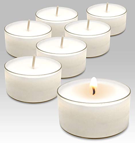 Hyoola Pure Jumbo Tealight Candles - 100% Natural Candles Non Toxic - 10 Hour XL Vegan Tea Lights Candles in Clear Cup - 8 Pack