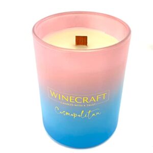perfect for spring & summer – wooden wick – premium soy wax candle – crackling ambiance – hand made in the usa (cosmopolitan)