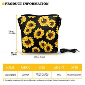 FKELYI Leather Hobo Bags Women Hawaiian Floral with Polynesian Bucket Shoulder Crossbody Bags for Ladies Girls Handbags with Wallet Set