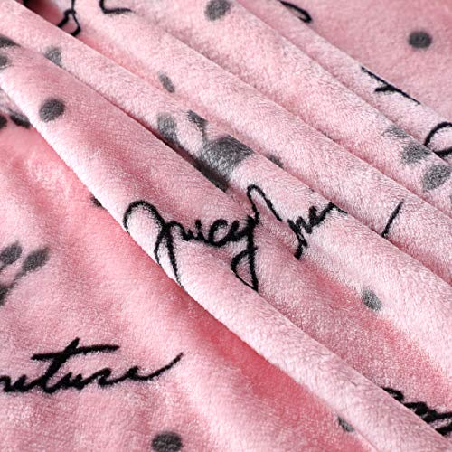 Juicy Couture - Throw Blanket | Crown Royal | Plush and Cozy | Decorative Blankets for Sofas, Chairs and Beds| Luxurious and Soft | Chic Home Decor | Measures 50" x 70" | Blush/Grey