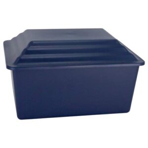 navy blue urn vault for ground burial, holds one adult cremation urn for human ashes, durable and secure cremation urn vault for cemetery burial