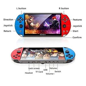 songlan-X12 Plus 7-inch HD Screen Handheld Portable MP5, 10000+ Free Games，Dual Joystick Nostalgic Arcade Video Game Machine 16GB ROM, Support GBC/GBA/NES/MD/SMC/SFC Games Children's Gifts