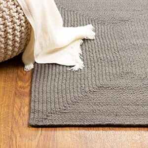 super area rugs lichfield handmade solid reversible indoor / outdoor braided rug charcoal gray 4′ x 6′ rectangle