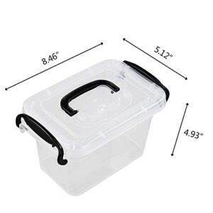 Kiddream Set of 6 Clear Plastic Latching Box, Storage Bin with Lid, F