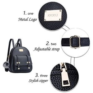 KKXIU Women Small Backpack Purse Convertible Leather Mini Daypacks Crossbody Shoulder Bag For Girls (Z-Black)