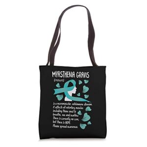 mg awareness myasthenia gravis neuromuscular disease family tote bag