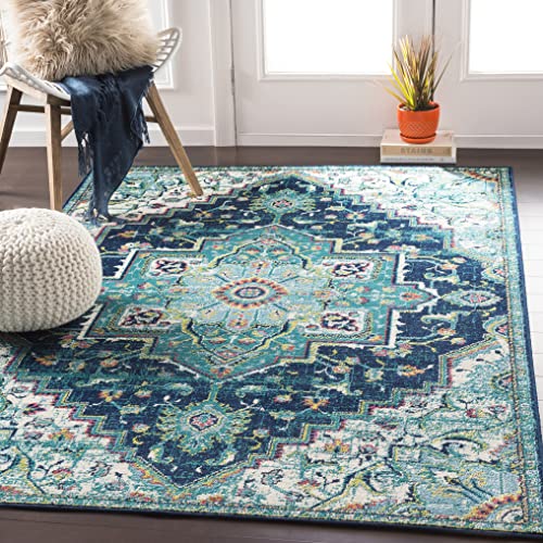 Artistic Weavers Wendy Vintage Medallion Area Rug,6'7" x 9'6",Teal/Dark Blue