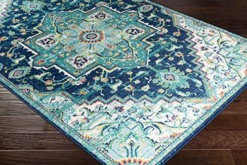 Artistic Weavers Wendy Vintage Medallion Area Rug,6'7" x 9'6",Teal/Dark Blue