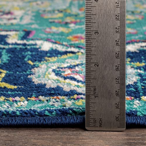 Artistic Weavers Wendy Vintage Medallion Area Rug,6'7" x 9'6",Teal/Dark Blue