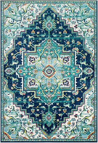 Artistic Weavers Wendy Vintage Medallion Area Rug,6'7" x 9'6",Teal/Dark Blue