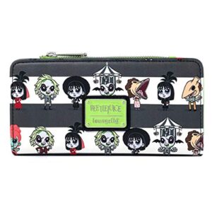 loungefly beetlejuice chibi all over print faux leather wallet