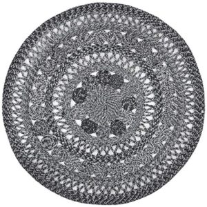safavieh cape cod collection 3′ round charcoal cap222h handmade braided area rug