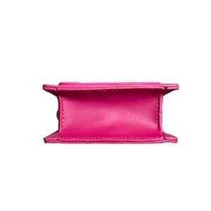 Women Clutch Purse Crossbody Mini Bags Faux Leather with Chain … (Dark Pink)