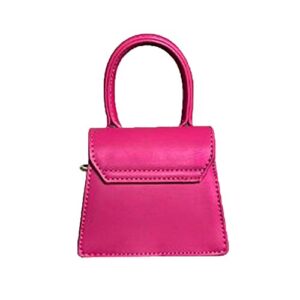 Women Clutch Purse Crossbody Mini Bags Faux Leather with Chain … (Dark Pink)