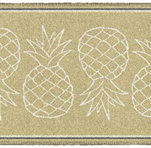 Brumlow MILLS Pineapple Fruit Home Decor Area Rug for Kitchen, Dining, Living Room, Bedroom or Doorway Mat, 20" x 34", Neutral