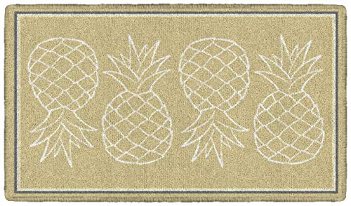 Brumlow MILLS Pineapple Fruit Home Decor Area Rug for Kitchen, Dining, Living Room, Bedroom or Doorway Mat, 20" x 34", Neutral