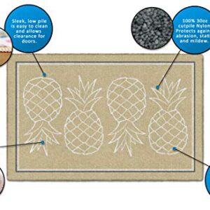 Brumlow MILLS Pineapple Fruit Home Decor Area Rug for Kitchen, Dining, Living Room, Bedroom or Doorway Mat, 20" x 34", Neutral