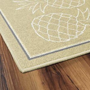 Brumlow MILLS Pineapple Fruit Home Decor Area Rug for Kitchen, Dining, Living Room, Bedroom or Doorway Mat, 20" x 34", Neutral