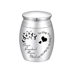 1.57 inches small keepsake urn for human ashes stainless steel mini urn heart small ash urn tiny ashes holder decorative funeral urn