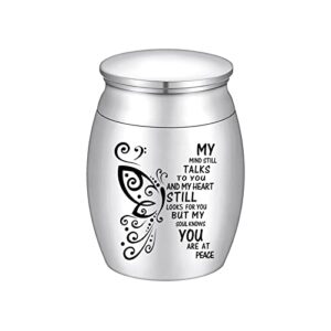 1.57 inches small keepsake urn for human ashes butterfly mini urn stainless steel ashes holder small ash urn