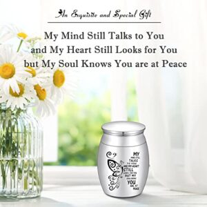 1.57 Inches Small Keepsake Urn for Human Ashes Butterfly Mini Urn Stainless Steel Ashes Holder Small Ash Urn