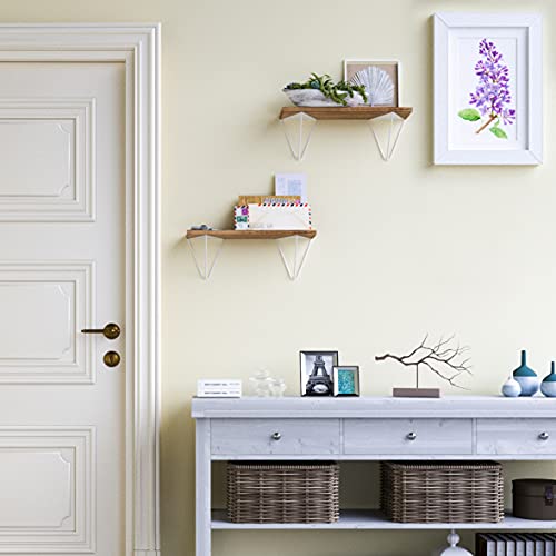 Wallniture Colmar Floating Shelves for Bedroom Wall Decor, Wood Wall Shelf Set of 2 for Home Organization and Storage, 17"x4.5" Natural Burned