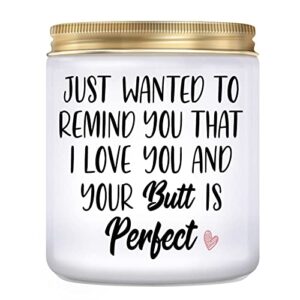 gift for her- funny valentine gifts for girlfriend, wife- birthday gifts for him, boyfriend, husband- i love you gifts, romantic anniversary, christmas gifts for her, lavender scented candles (7oz)
