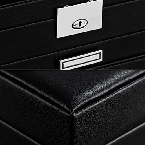 Oyydecor Jewelry Box with Clear Lid, 3-Layer Jewelry Organizer with 2 Drawers PU Leather Display Storage Case Necklace Ring Earring Storage Case Gifts for Women