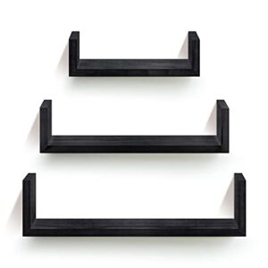 rr round rich design solid wood floating shelves for bedroom bathroom or livingroom wall mounted shelf black