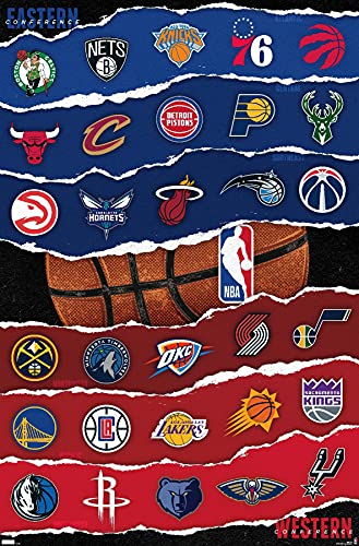 Trends International NBA League-Logos 21 Wall Poster, 22.375" x 34", Unframed Version