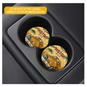 doginthehole Cute Corgi Print Car Cup Holder Coasters for Drink Absorbent Silicone Coasters Universal Vehicle Cup Holder Coasters Pack of 2