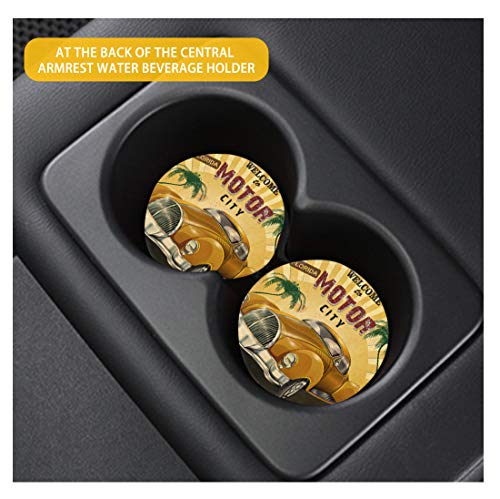 doginthehole Cute Corgi Print Car Cup Holder Coasters for Drink Absorbent Silicone Coasters Universal Vehicle Cup Holder Coasters Pack of 2