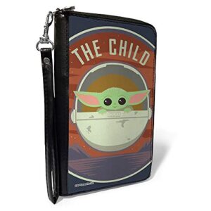 Buckle-Down Women's PU Zip Around Wallet Rectangle-Star Wars The Child, 7.5"x4.5"