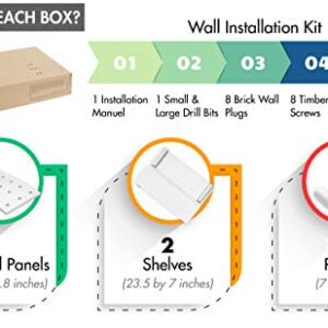 Morspace Peg Board Wall Display - Beautifully organise Your Home, Garage, Kitchen, Bedroom or Office Space with pegboard Wall décor and Organization (White)