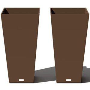 veradek v-resin indoor/outdoor taper planter (espresso, 30 inch – 2 pack)