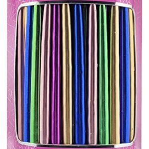 Dripless Hanukkah Candles Metallic Multicolors Deluxe Tapered Decorations, Chanukkah Menorah Candles for All 8 Nights of Chanukah