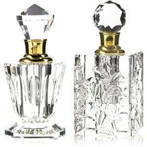 crystal perfume bottle set, vintage style (2 pack)