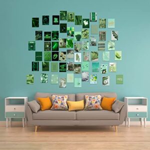 TE SIER 60PCS Green Wall Collage Kit,Green Aesthetic Pictures,Room Decor for Bedroom Aesthetic,Wall Art Posters for Room - Teen Room Décor,Art Pictures,Photo Collection