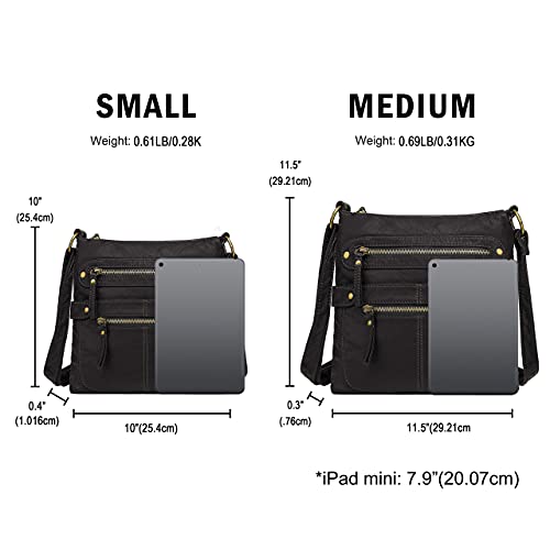 Scarleton Crossbody Bags for Women, Purses for Women, Crossbody Purse with Multiple Pocket, Mothers Day Gifts Purse Medium, H182001L, Black