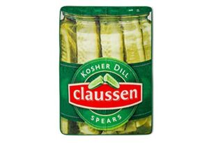 claussen kosher dill pickles plush throw blanket | cozy sherpa wrap covering for sofa, bed | super soft lightweight fleece blanket | geeky home decor | 45 x 60 inches