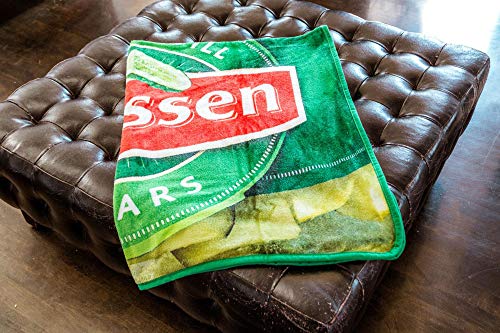 Claussen Kosher Dill Pickles Plush Throw Blanket | Cozy Sherpa Wrap Covering for Sofa, Bed | Super Soft Lightweight Fleece Blanket | Geeky Home Decor | 45 x 60 Inches