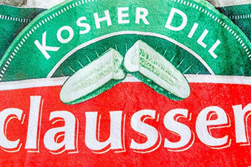 Claussen Kosher Dill Pickles Plush Throw Blanket | Cozy Sherpa Wrap Covering for Sofa, Bed | Super Soft Lightweight Fleece Blanket | Geeky Home Decor | 45 x 60 Inches