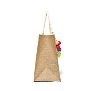 JOLLQUE Straw Beach Bag for Women,DIY Large Tote with Tassel,Handwoven Natural Straw Shoulder Bags with Handle (Empty X-Large)