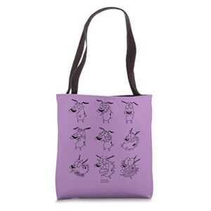 courage the cowardly dog courage poses tote bag