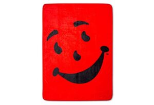 kool-aid man plush throw blanket | cozy sherpa wrap covering for sofa, bed | super soft lightweight fleece blanket | geeky home decor | 45 x 60 inches