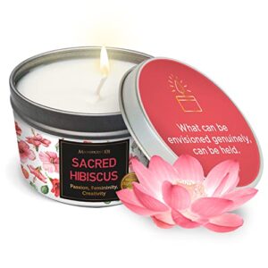 magnificent 101 sacred plants smudge candle for house energy cleansing, banish negative energy, spiritual purification and chakra healing – natural soy wax candle for aromatherapy (hibiscus)