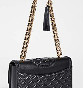 Tory Burch Women's Fleming Convertible Shoulder Bag, Black, One Size